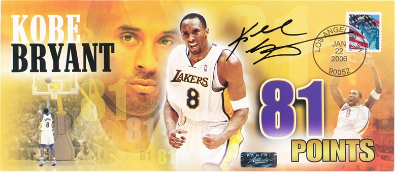 2006 Kobe Bryant Signed "81 Point" First Day Cover (Panini)